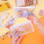 ペンポーチ型クリアメッシュケース製作例