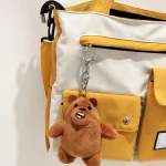 バッグに付けたくまのオリジナルぬいぐるみキーホルダー